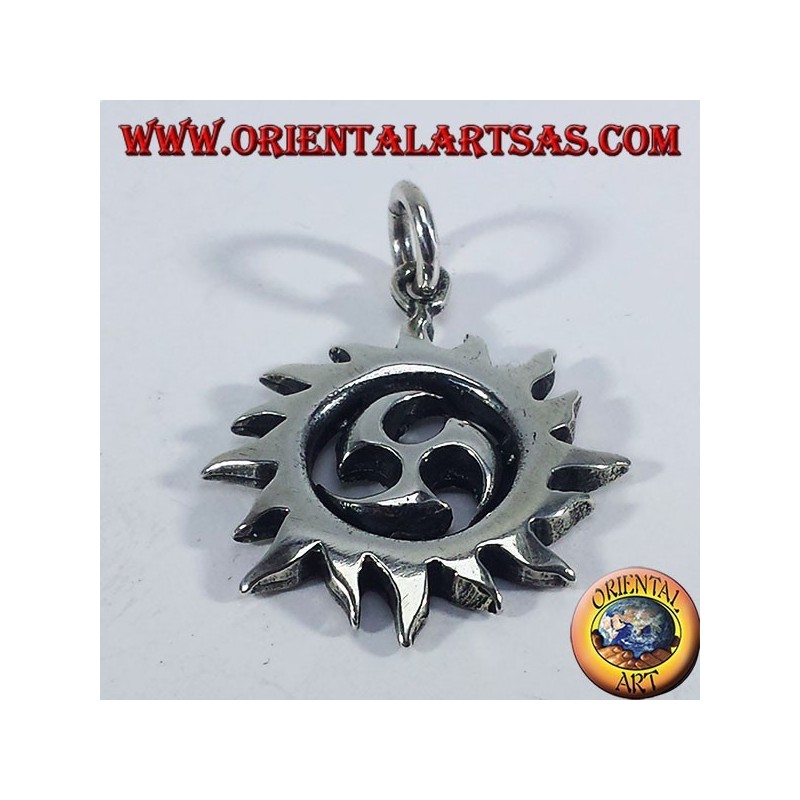 Silver pendant solar Tomoe