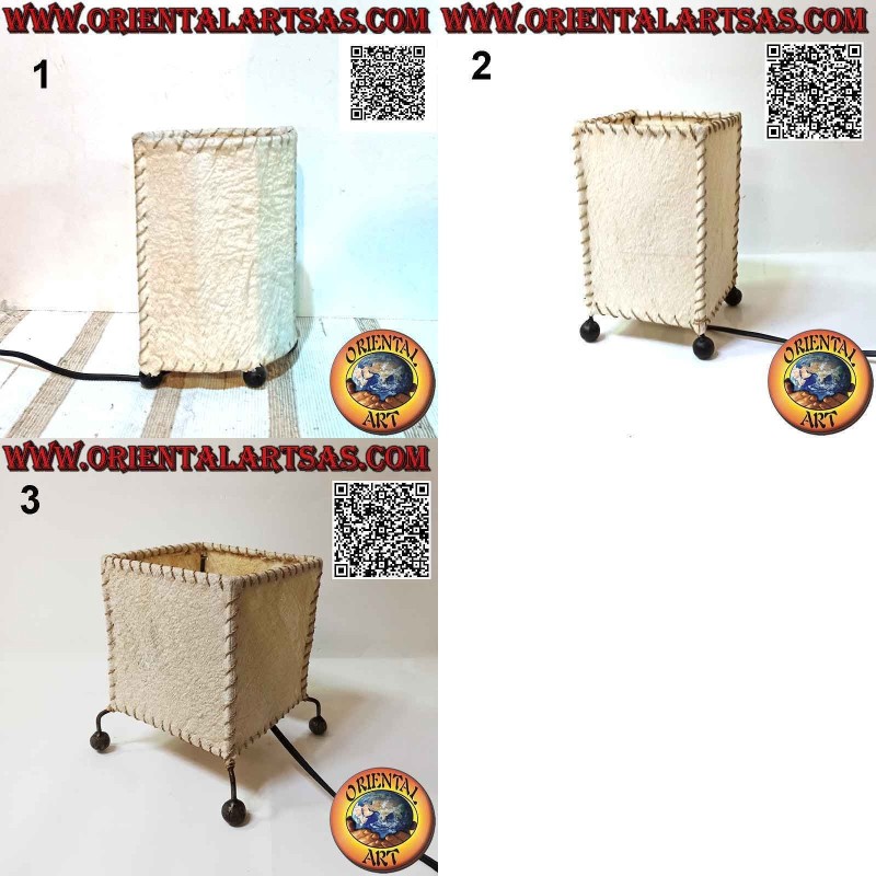 Lámpara de mesa étnica en Tapa o Ngatu (corteza de árbol) de 20 cm, varias formas