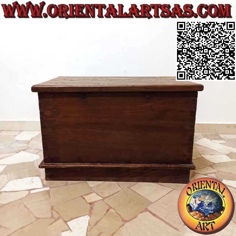 Cassapanca antica originale con lucchetto in legno di teak da 75 cm