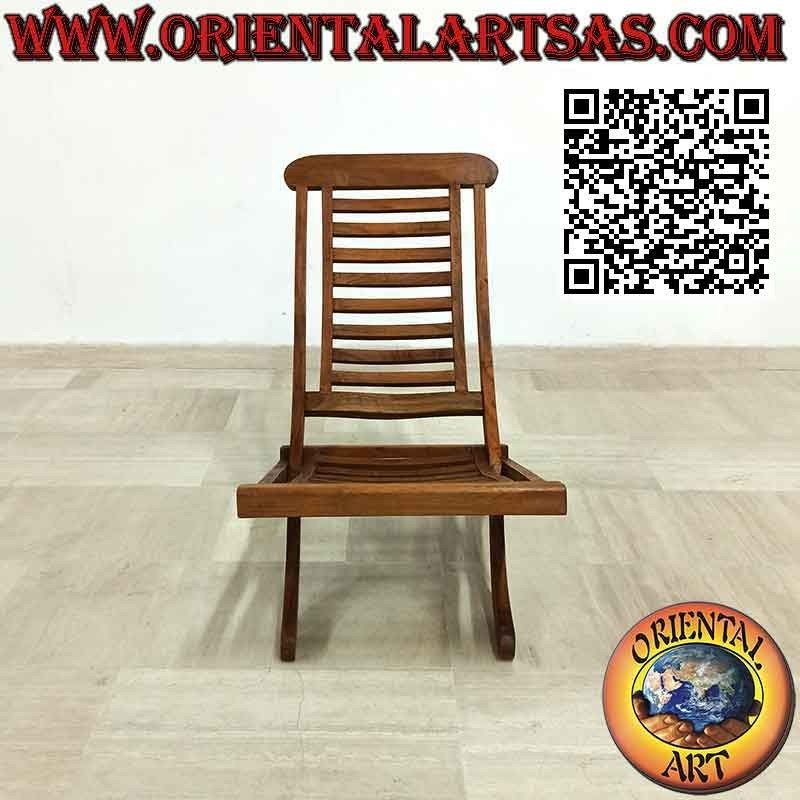 Chaise longue pliante classique en bois de teck