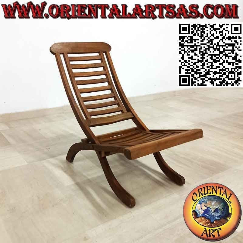 Tumbona clásica plegable en madera de teca