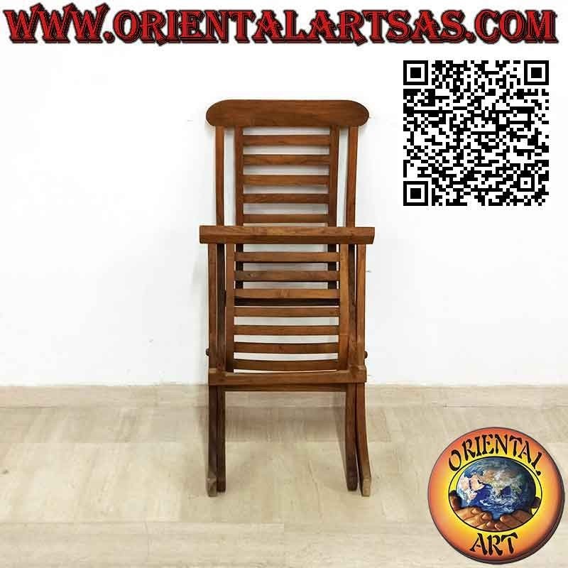 Sedia sdraio pieghevole classica in legno di teak