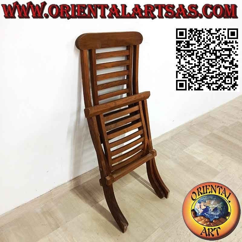 Chaise longue pliante classique en bois de teck