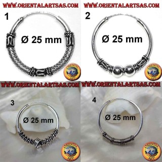 Pendiente de plata 925 ‰, círculo mecanizado, 25 mm de diámetro (3)