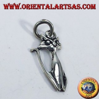 colgante de plata del gato