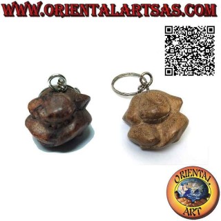 Llavero de metal con "Yogi", el maestro de yoga de madera hecho a mano