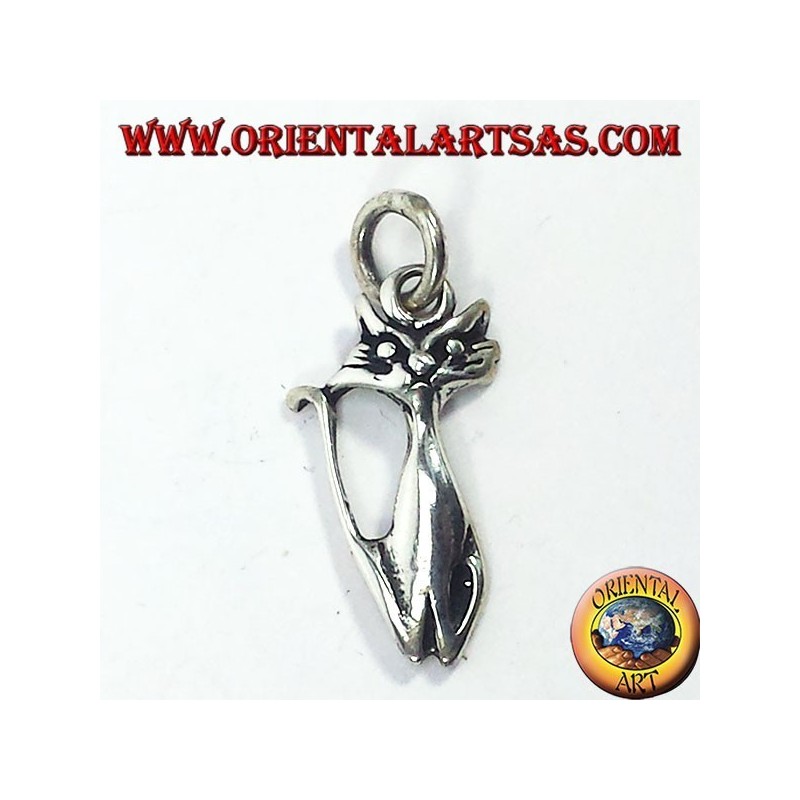 pendentif en argent de chat