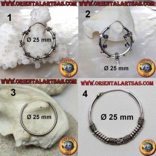 925 ‰ silver earring, machined circle, 25 mm in diameter (4)