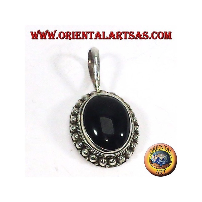 Pendentif en argent avec onyx