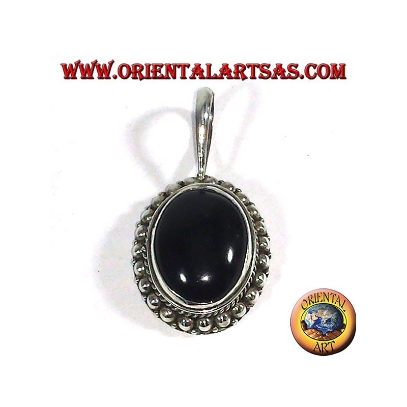 Pendentif en argent avec onyx