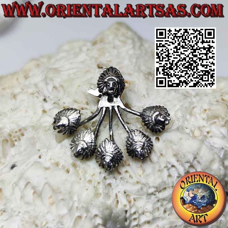 Silver fan-shaped climber earring, Native American Indian