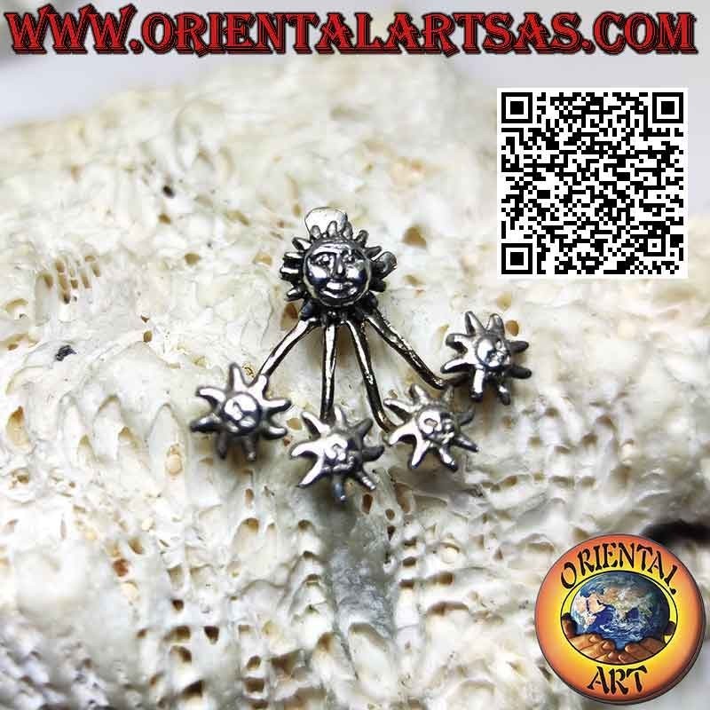 copy of Pendiente trepador en forma de abanico de plata, hojas de marihuana