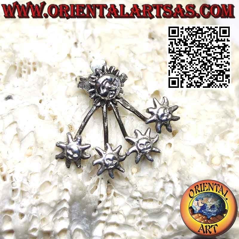 copy of Pendiente trepador en forma de abanico de plata, hojas de marihuana