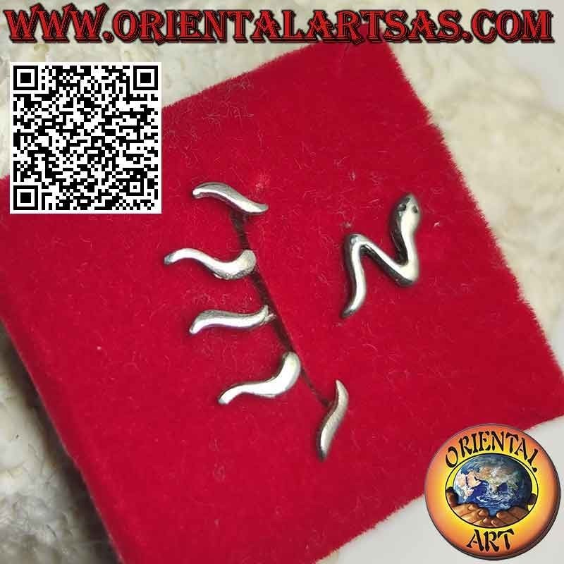 Orecchino in argento rampicante (climber) a ventaglio, il serpente