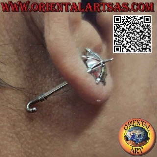 Boucle d'oreille en argent "spéciale", le parapluie