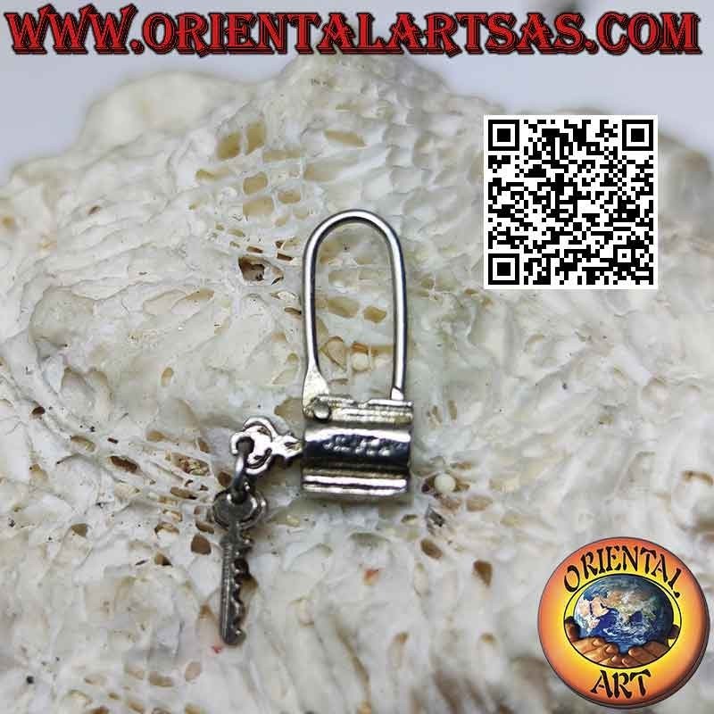 "Special" silver earring, the padlock with the key