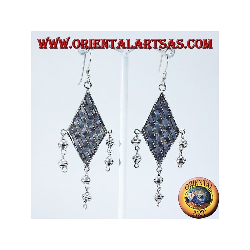 Boucles d'oreilles argent brins turbot avec pendentifs