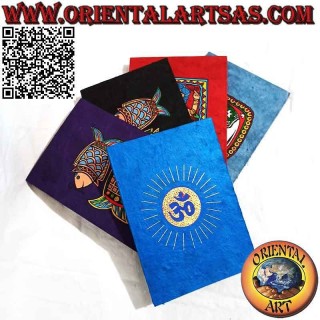 Rectangular notebook with pattern, Nepalese rice paper (21 x 15)