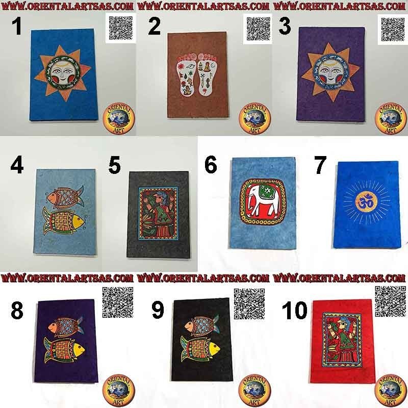 Rectangular notebook with pattern, Nepalese rice paper (21 x 15)