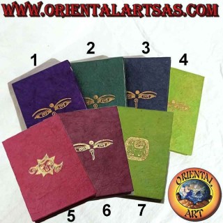 Vertical notebook with pattern, Nepalese rice paper (13.5 x 9 cm)