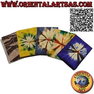 Notebook with colorful soft cover and "rising sun" pattern, in Nepalese rice paper (11 x 8.5)