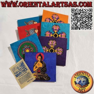 Libreta rectangular con estampado, papel de arroz nepalí (13 x 14)