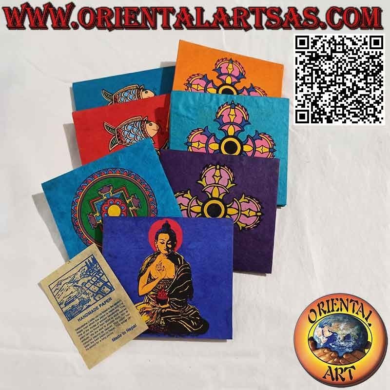 Rectangular notebook with pattern, Nepalese rice paper (13 x 14)