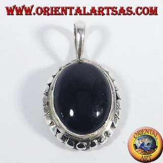 Pendentif en argent avec onyx ovale