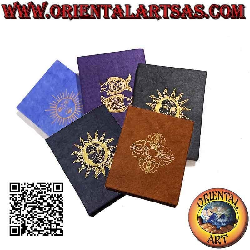Cuaderno rectangular con estampado, papel de arroz nepalí (11 x 8,5)