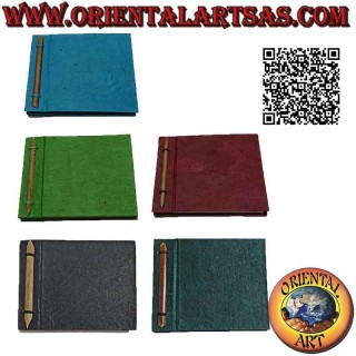 Libreta horizontal con tapa monocromática, papel de arroz nepalí (9,5 x 11)