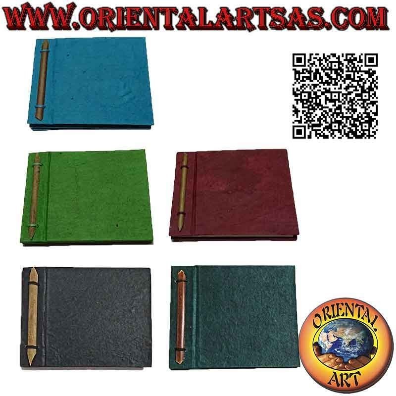 Horizontal notebook with monochrome cover, Nepalese rice paper (9.5 x 11)