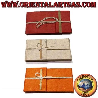 Notebook with three-quarter thread closure, in Nepalese rice paper (8 x 15)