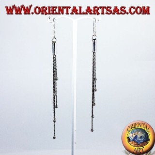 Boucles d'oreilles argent dans cinq chaînes
