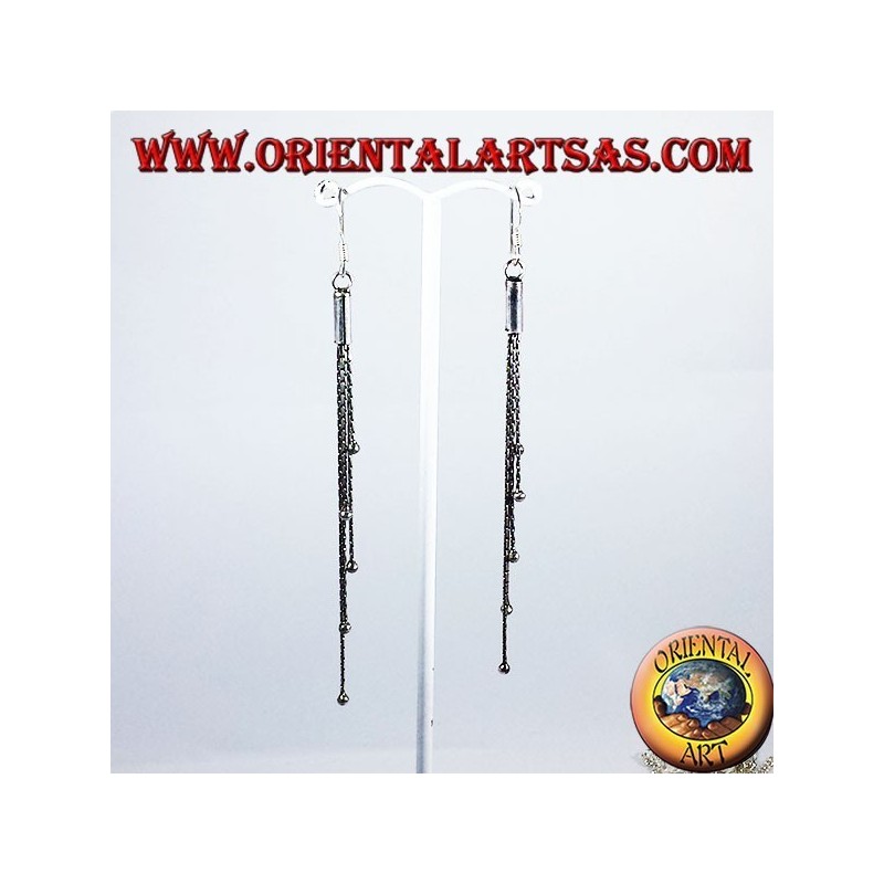Boucles d'oreilles argent dans cinq chaînes