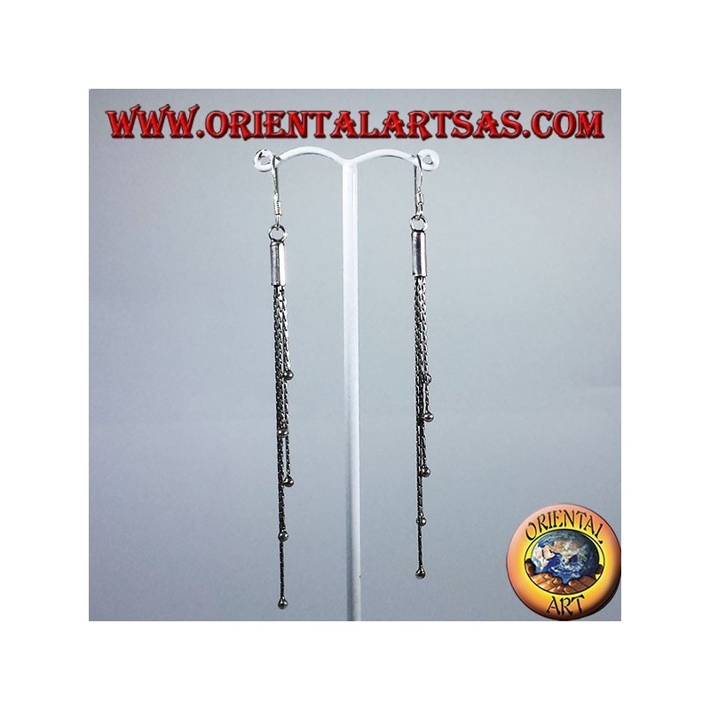 Boucles d'oreilles argent dans cinq chaînes