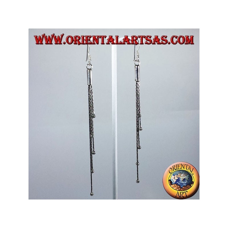 Boucles d'oreilles argent dans cinq chaînes