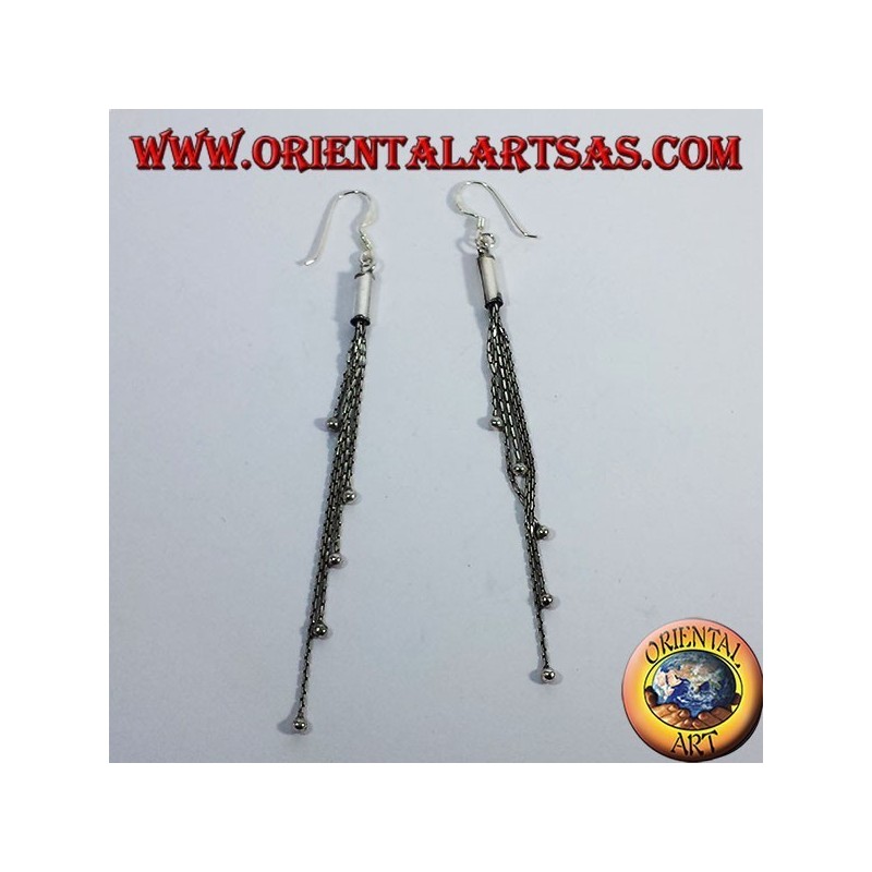Boucles d'oreilles argent dans cinq chaînes