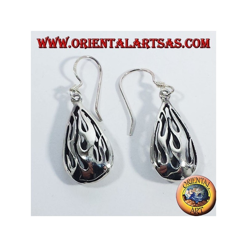 Boucles d'oreilles argent Feu Flamme
