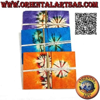 Libreta libreta horizontal con cierre central y encuadernación, en papel de arroz nepalí (15,5 x 22)