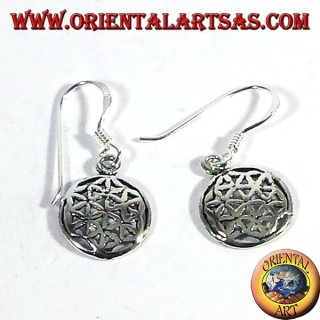 Silber-Ohrringe Blume des Lebens, kleine