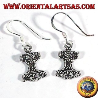 Boucles d'oreilles argent Mjollnir, Marteau de Thor