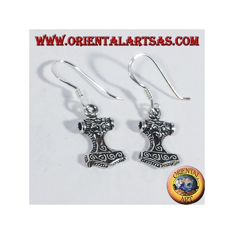 Boucles d'oreilles argent Mjollnir, Marteau de Thor