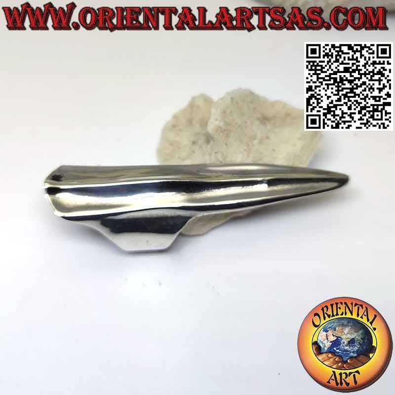 Glatter Silberring mit Fingerschutzpanzer mit zentralem Relief