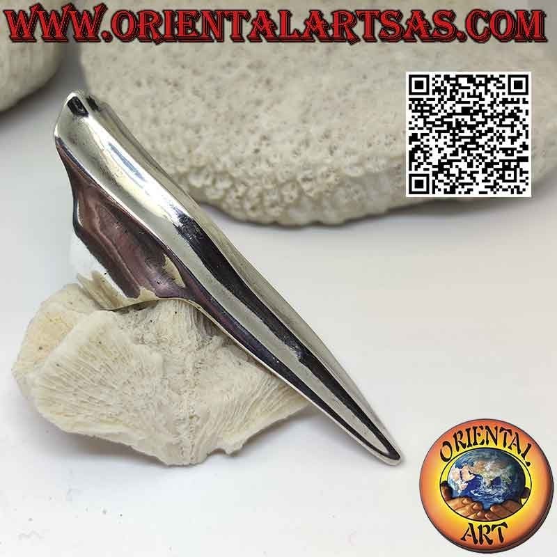 Glatter Silberring mit Fingerschutzpanzer mit zentralem Relief