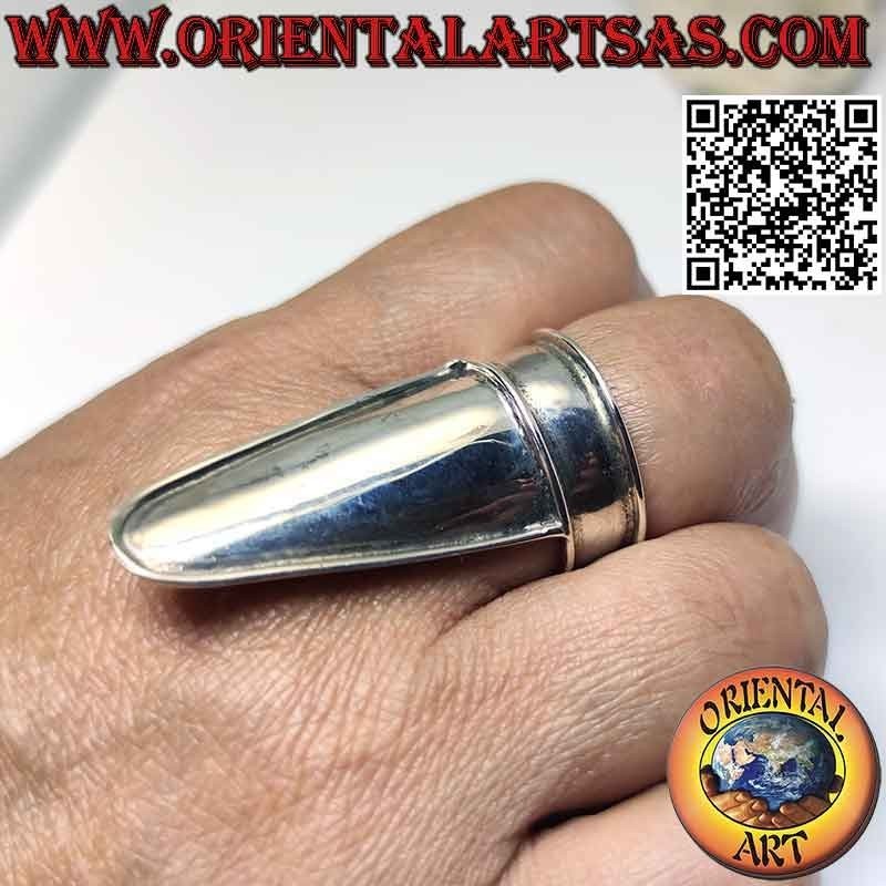 Anillo de plata en armadura lisa cubre nudillos (ajustable)