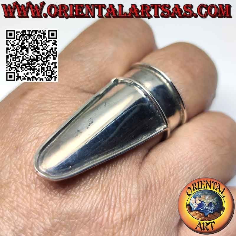 Anillo de plata en armadura lisa cubre nudillos (ajustable)