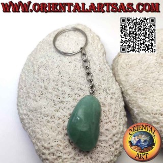 Porte-clés Métal & Aventurine Roulée Naturelle