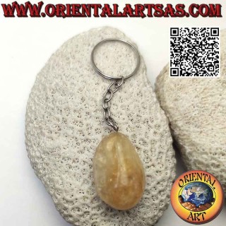 Llavero de Metal con Citrino Natural: Estilo Único