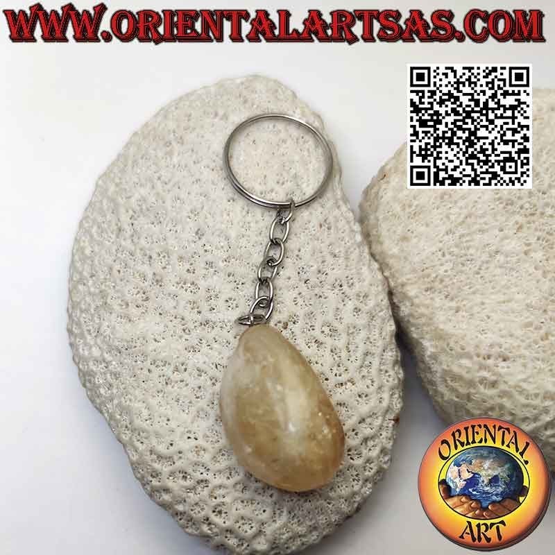 Llavero de Metal con Citrino Natural: Estilo Único