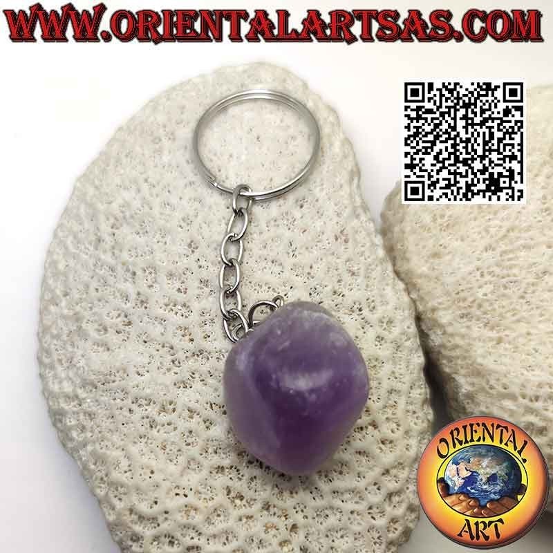 Amethyst Schlüsselanhänger Metall Getrommelt | Oriental Art